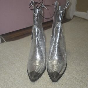 Forever 21 Silver Ankle Boots with Modern Flair